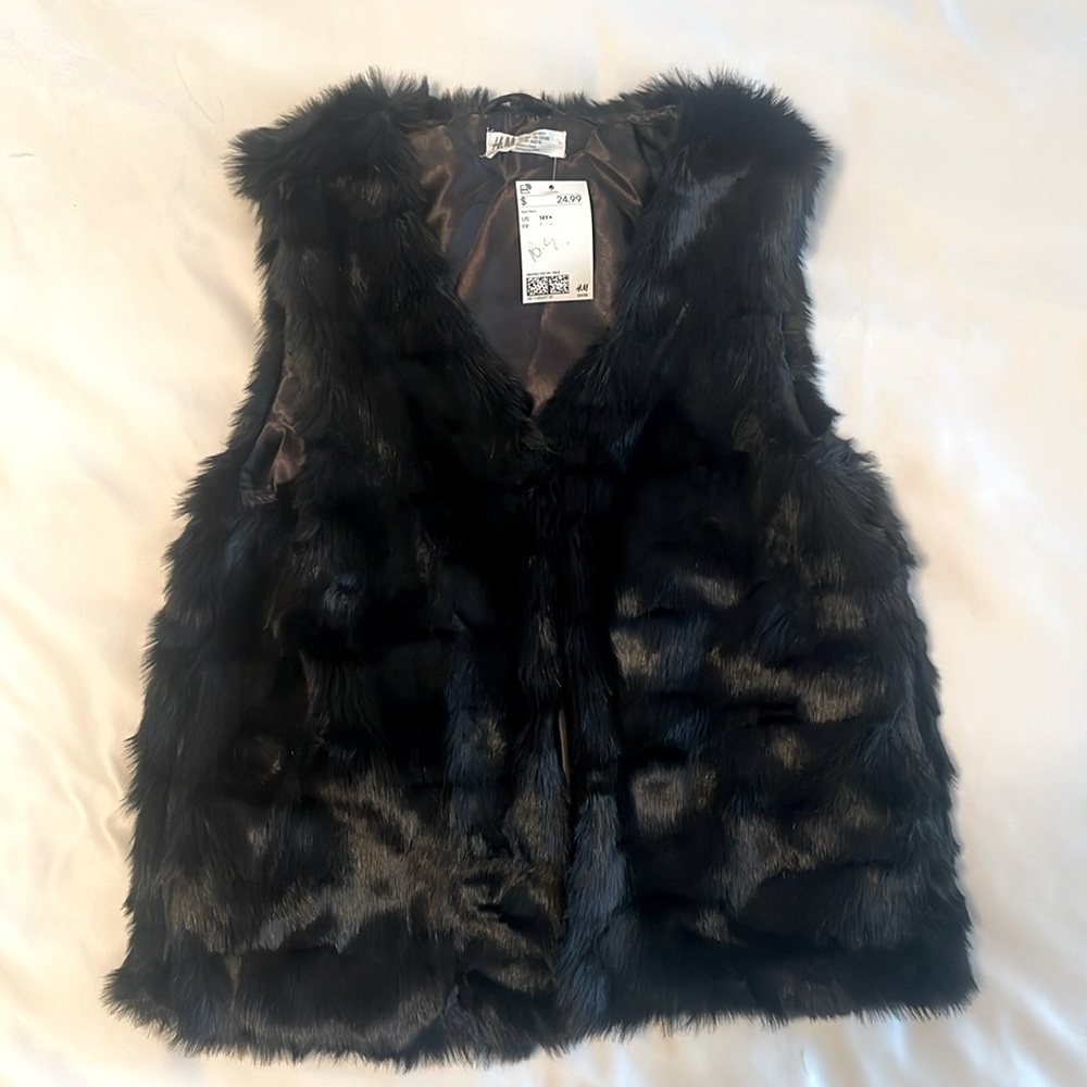Black Faux fur vest